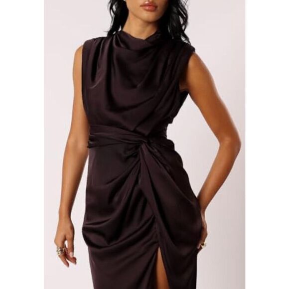 Petal & Pup Women's Dina Midi Dress Black Coffee Size Small NWOT - Picture 7 of 9